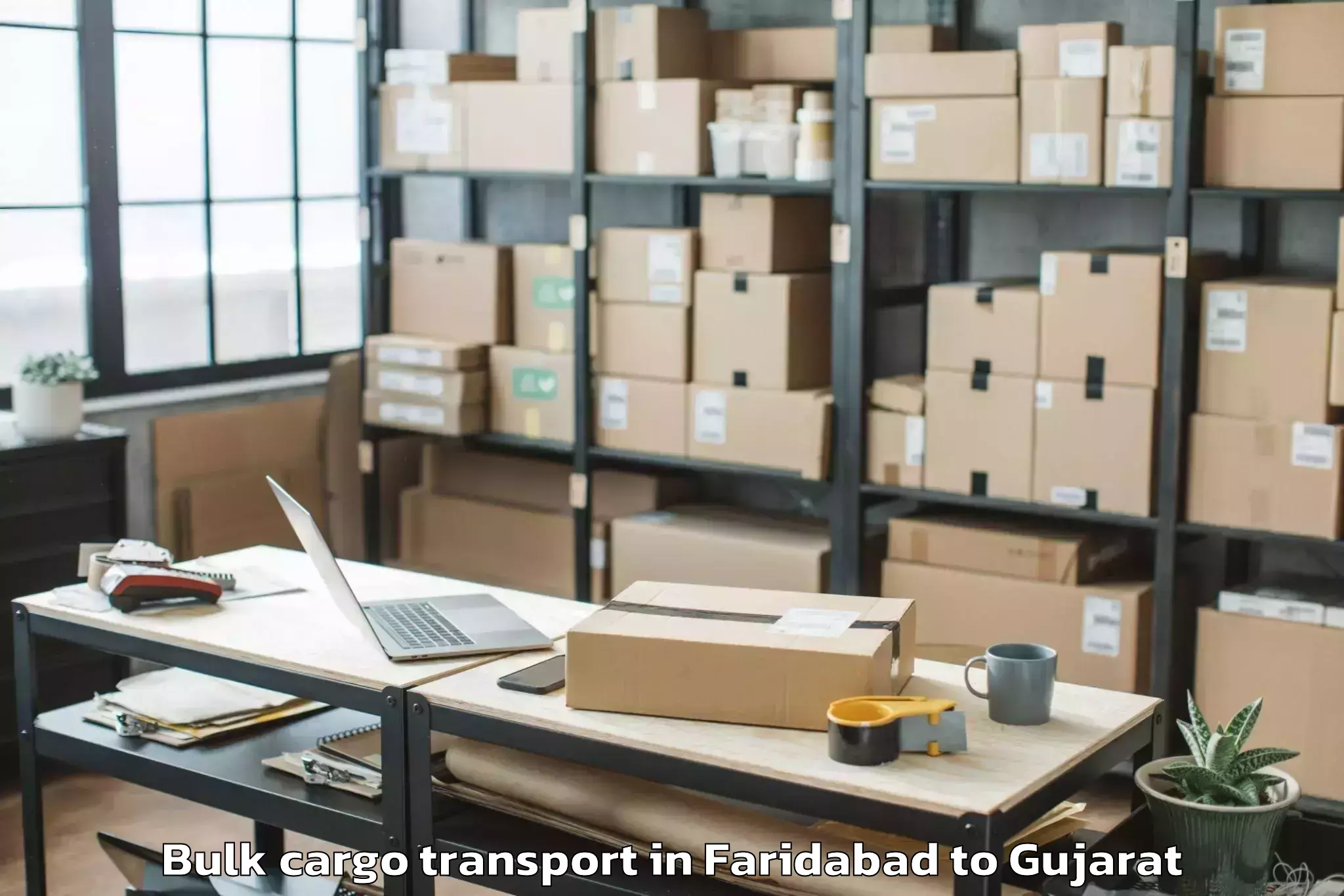 Professional Faridabad to Visavadar Bulk Cargo Transport